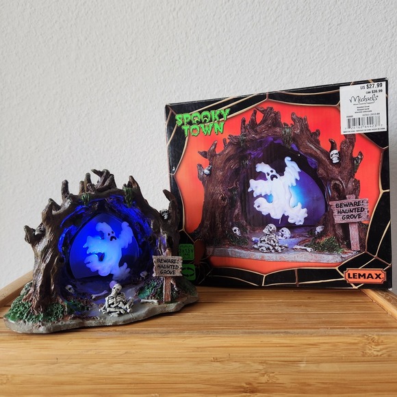 Lemax Other - RARE Lemax Spooky Town Collection Haunted Grove 2006 Light Up Ghost Cave Retired